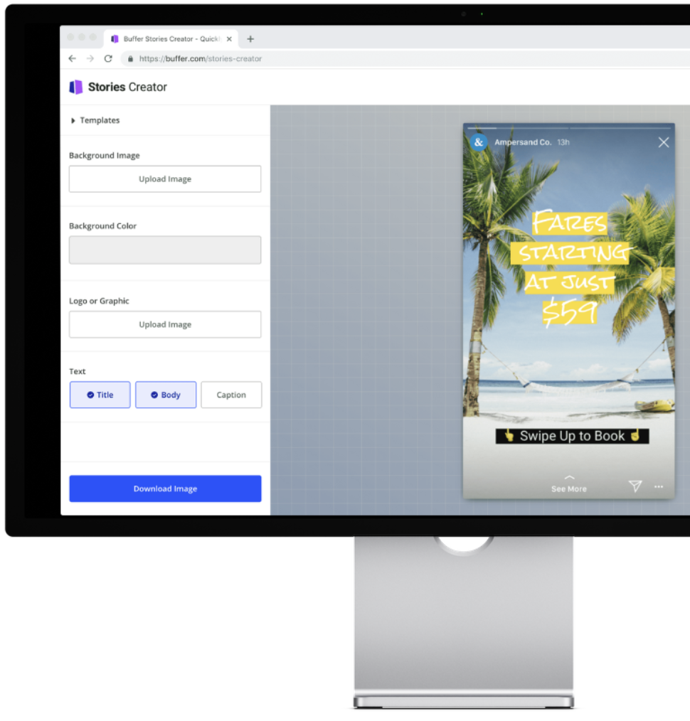 Screenshot of Buffer Stories Creator