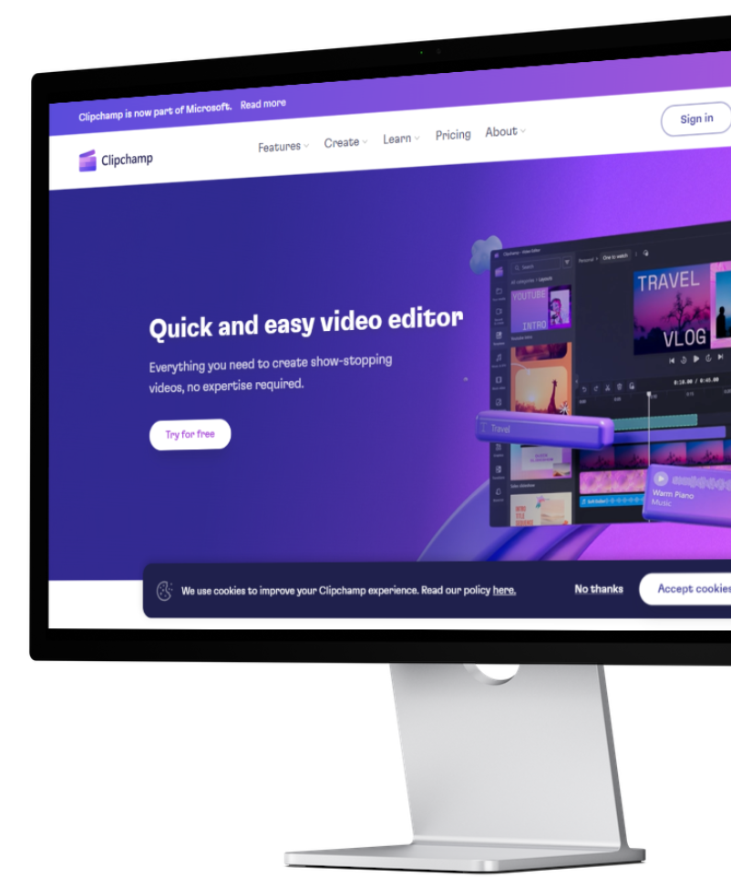 Screenshot of Clipchamp