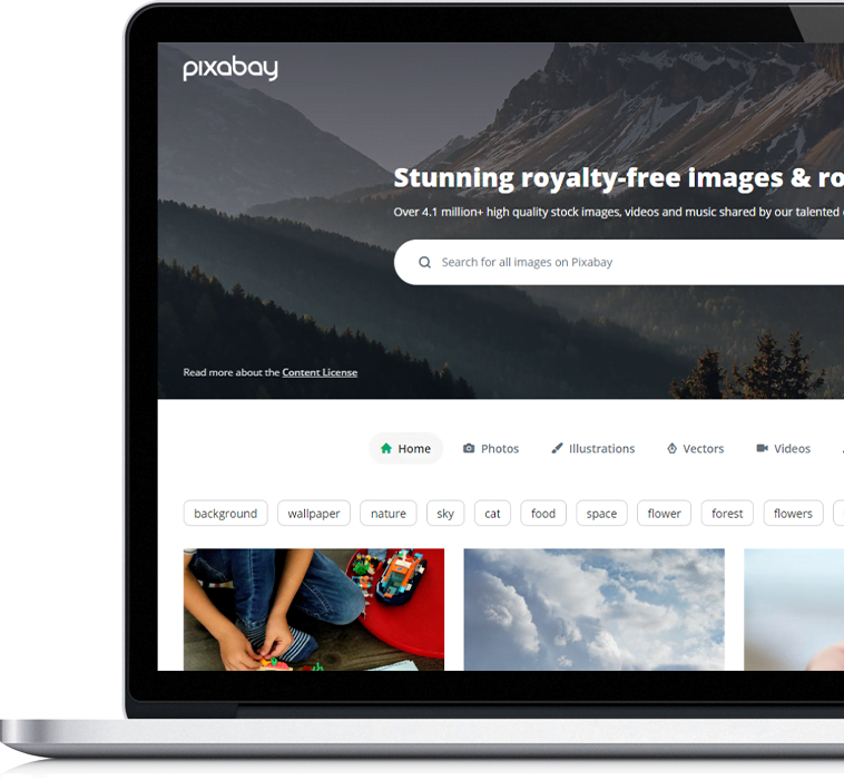Screenshot of Pixabay