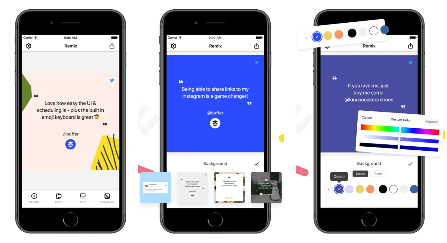 Screenshot of Remix by Buffer