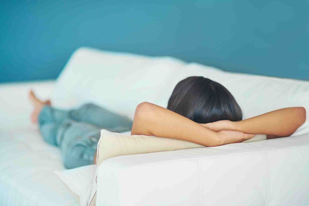 Woman sleeping.