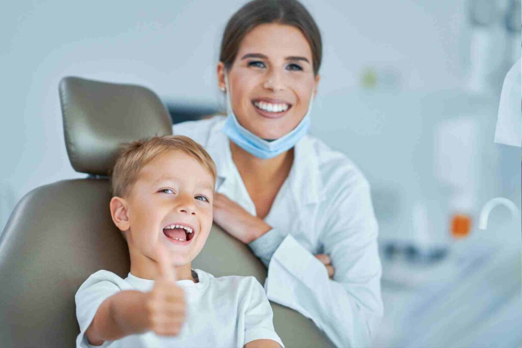 Little Boy and Female Dentist in the Dentist's Office