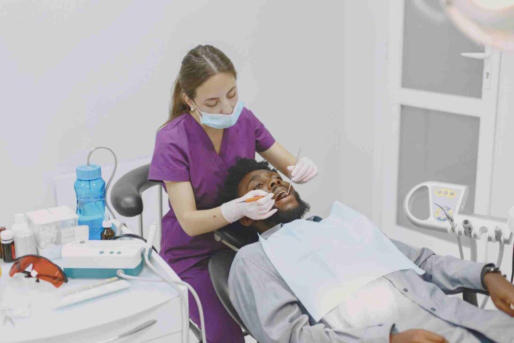 Man Having Dental Checkup
