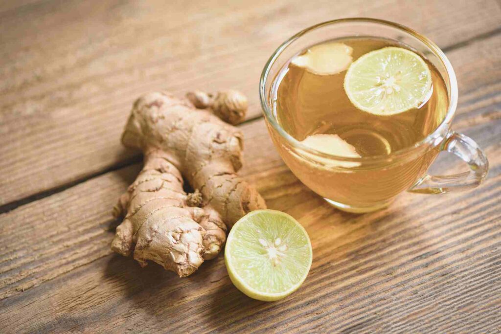 Cup of Ginger Tea with Lemon